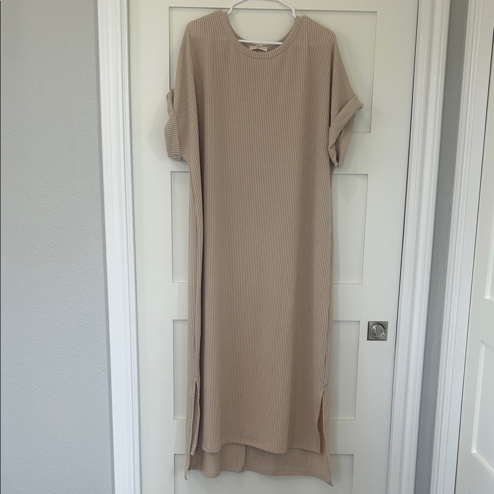 Entro curvy ribbed midi dress split hem 2xl nwt